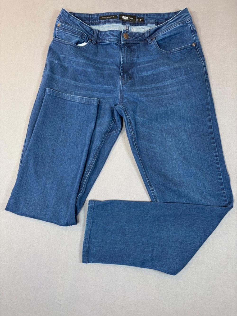 Barbell Apparel Athletic Fit Jeans Mens 34 Blue Straight Performance Denim